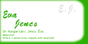 eva jencs business card