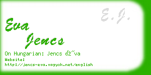 eva jencs business card